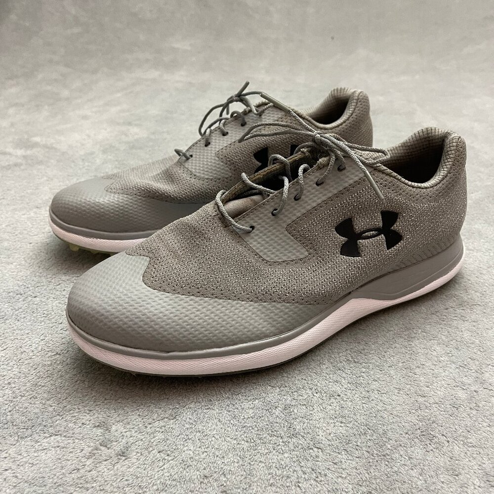 Under Armour Golf Shoes UA Tour Tips Knit SL Mens 8 Black Lace Up Spikes